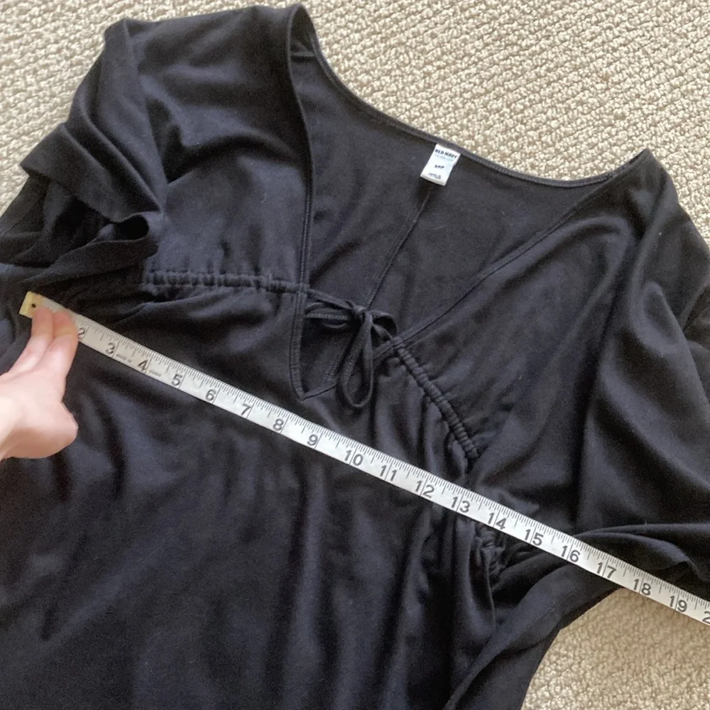 Old Navy Swim Cover Up Black Like New Size Small Ruched Drawstring Soft Stretch